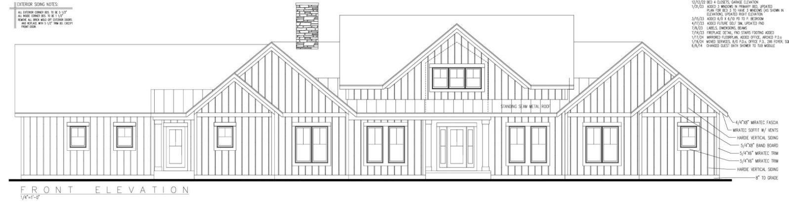 Precise 2D architectural elevation drawing by ArchiNexis